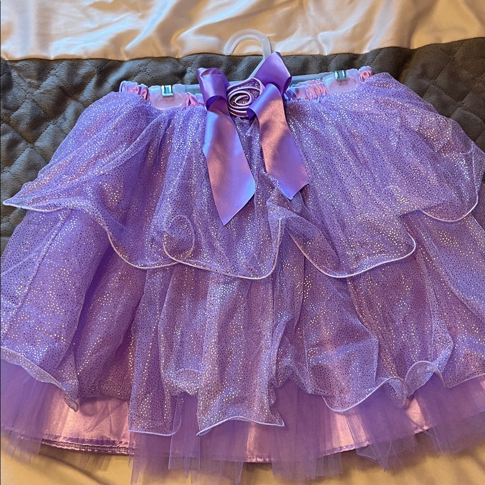 Lavender Sparkle Midi Tutu Skirt with Bow